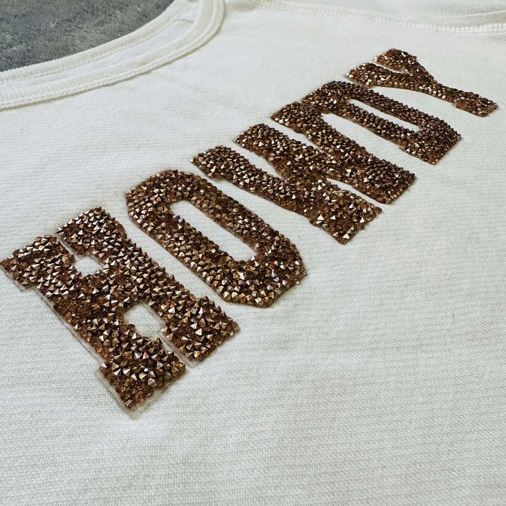 Boot Barn Howdy Rhinestone Crop Sweater NWT White Cowgirl Western Small